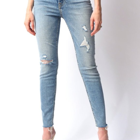 GRLFRND Kendall Skinny Jeans in Say You Will Blue - Picture 2 of 7